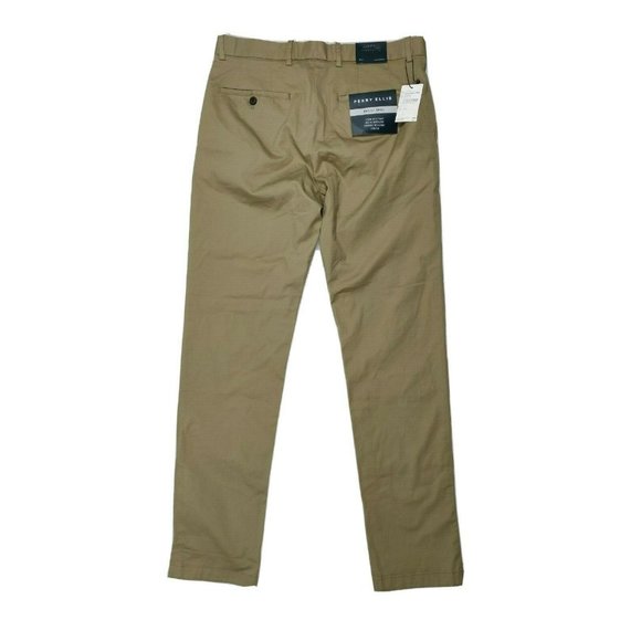 Perry Ellis Mens Pants 32*34 Chino Khaki Resist - Picture 6 of 14